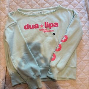 Abercrombie Kids Mint Green Dua Lipa Sweatshirt Sz 13/14 NWT